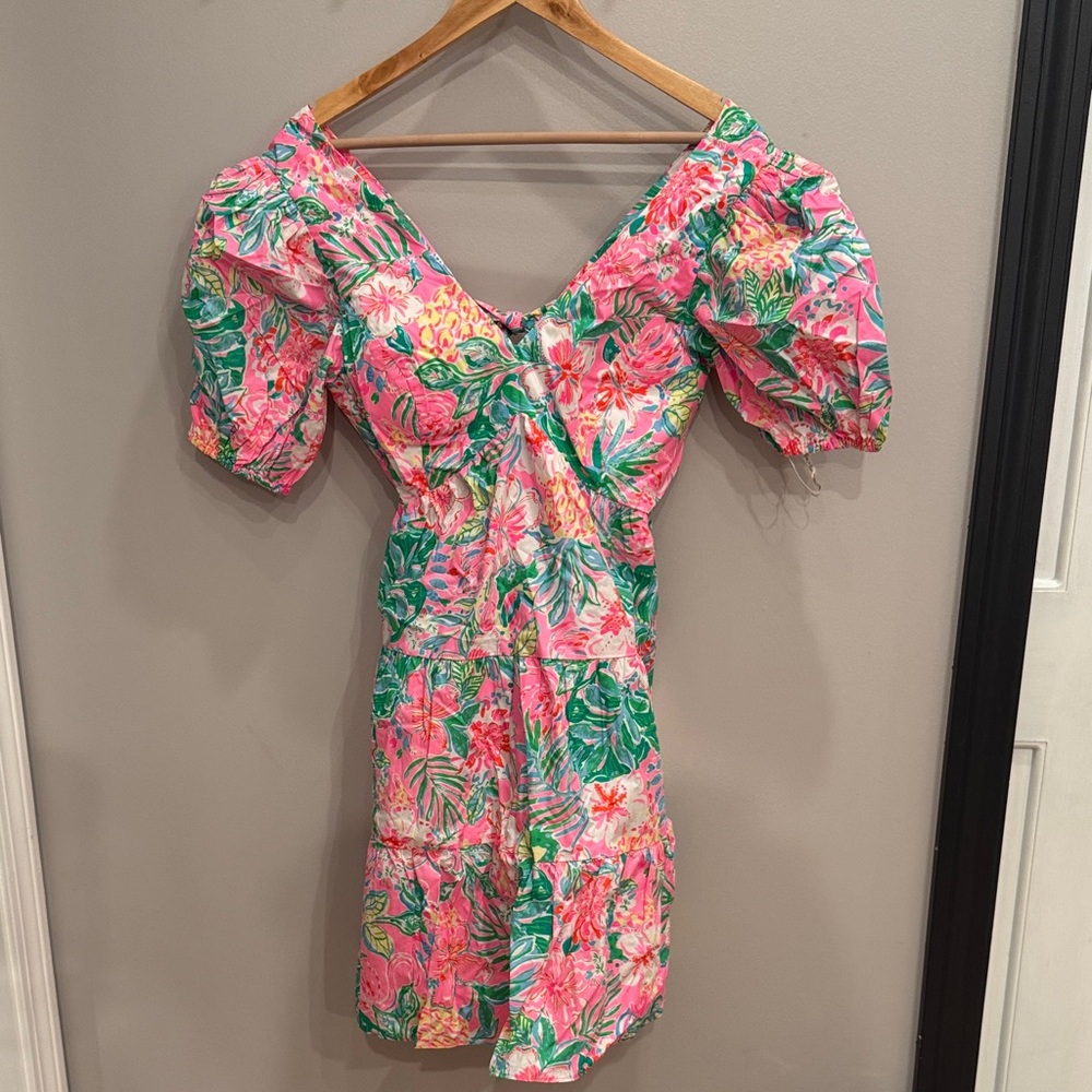 Lilly Pulitzer Tropical Pink and Green Mini Dress